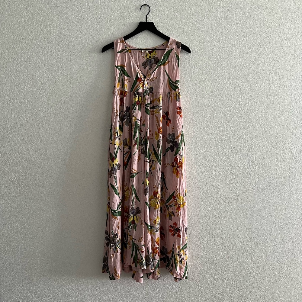 Easel Floral Pink Wide Leg Jumpsuit